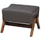 Baxton Studio Hanson Mid-Century Modern Dark Grey Fabric and Walnut Brown Finished Wood Ottoman 229-13178-ZORO - alternate 1